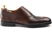 mens brown leather toe wing brogue oxford dress shoe, office & formal party wear - Feetique Footwea